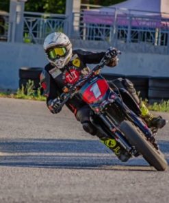Black Dirt Bike Racing Paint by numbers