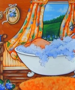 Fat Lady Showering Paint by numbers