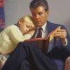 Father And Son Reading A Story Paint by numbers