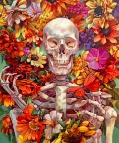Floral Skull Paint by numbers