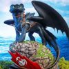 Flying Toothless Dragon Paint by numbers