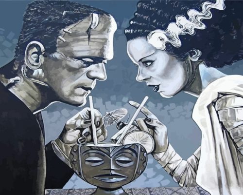 Frankenstein And Bride Art Paint by numbers