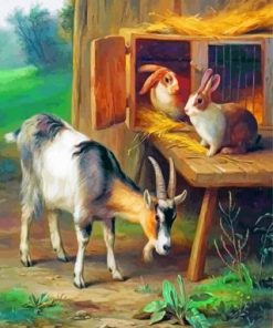 Goat And Rabbits Paint by numbers