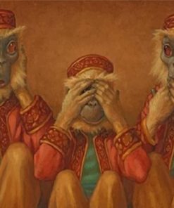 Wise Monkeys Paint by numbers
