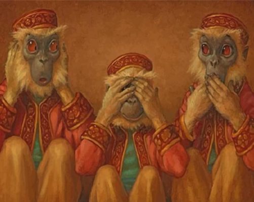 Wise Monkeys Paint by numbers