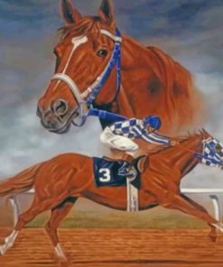 Horse Race Illustration Paint by numbers