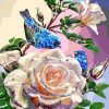 White Rose and Blue Birds paint by numbers