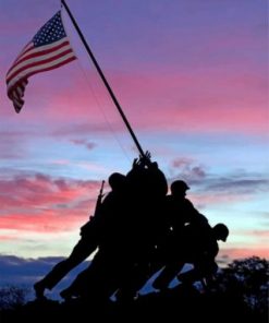 Iwo Jima Memorial Silhouette Paint by numbers