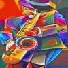 Abstract Saxophonist Paint by numbers