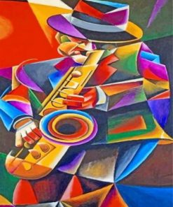 Abstract Saxophonist Paint by numbers