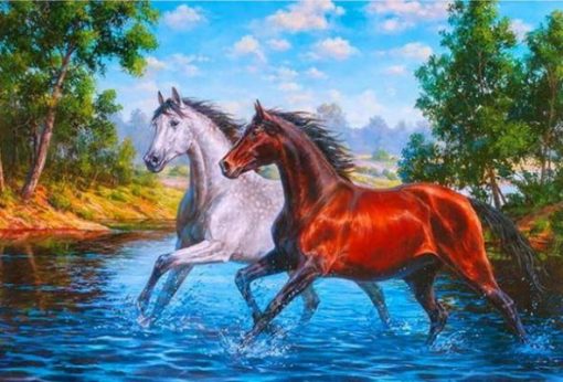 Brown And Grey Horse Paint by numbers