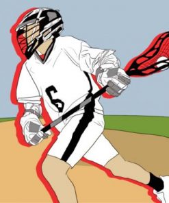 Lacrosse Player Illustration Paint by numbers
