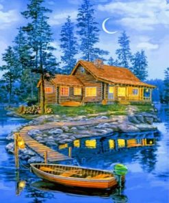 Lakeside Boat Paint by numbers