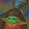 Mando And Baby Yoda Paint by numbers