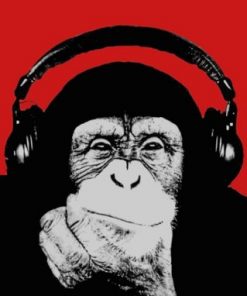 Monkey Headphones paint by numbers