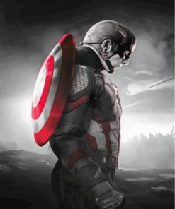 Monochrome Captain America Paint by numbers