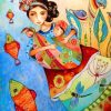 Mother And Her Baby Boy Paint by numbers