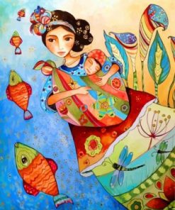 Mother And Her Baby Boy Paint by numbers