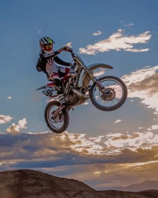 Flying Motocross Paint by numbers