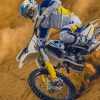 Motorcyclist Riding A Dirt Bike Paint by numbers