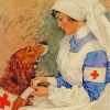 Nurse And Golden Retriever Paint by numbers