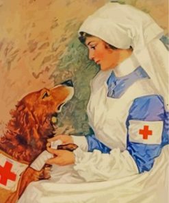 Nurse And Golden Retriever Paint by numbers