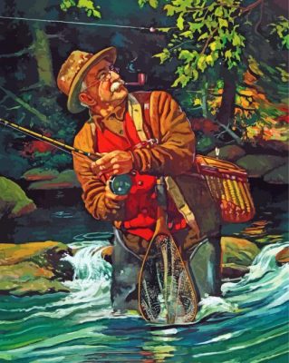 Old Fisherman Paint by number