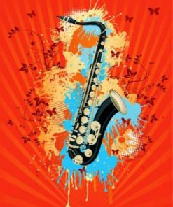 Saxophone Illustration paint by numbers