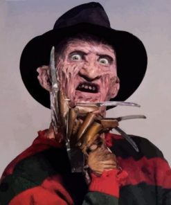 Scary Freddy Krueger paint by numbers