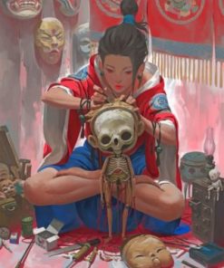 Sculptor Asian Woman Paint by numbers