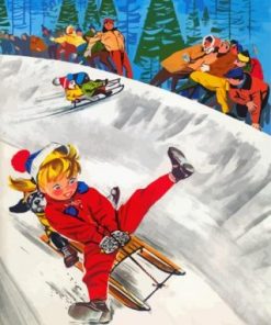 Skiing Time paint by numbers