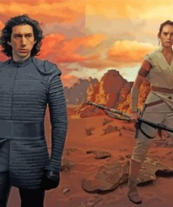 Rey And Kylo Paint by numbers