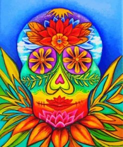 Trippy Candy Skull Paint by numbers