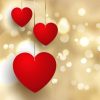 Valentines Hanging Hearts paint by numbers
