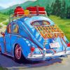 Vintage Blue Mini Car paint by numbers