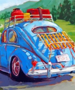 Vintage Blue Mini Car paint by numbers
