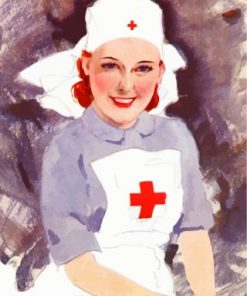 Vintage Red Cross Nurse Paint by numbers