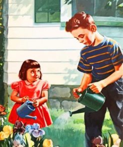 Vintage Siblings Paint by numbers