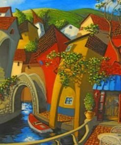 Weird Houses paint by numbers