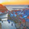 Withby Abbey Houses Paint by numbers
