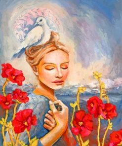 Woman And Pigeon Paint by numbers