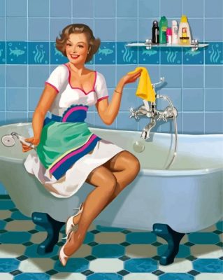 Getting Ready For A Bath Paint by numbers