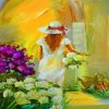 Woman And White Flowers Paint by numbers