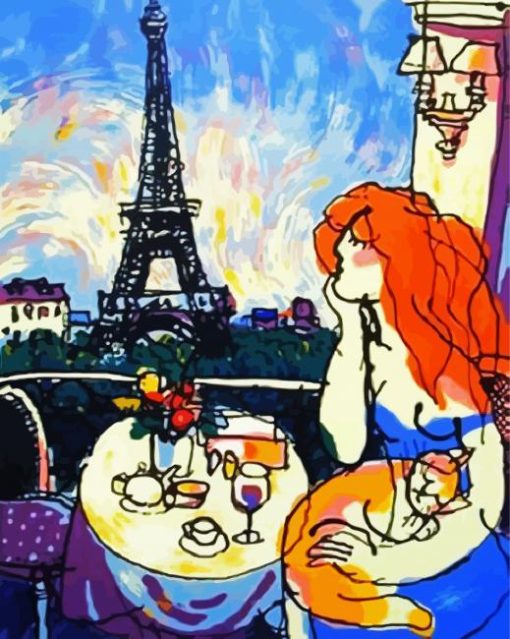 Abstarct Woman In Paris paint by numbers