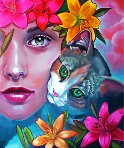 Cat And Lady paint by numbers