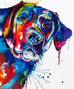 Colorful Labrador Dog Animal paint by numbers