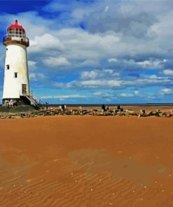 Talacre Beach Lighthouse paint by numbers