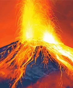 Vesuvius Italy paint by numb