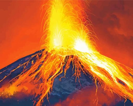 Vesuvius Italy paint by numb