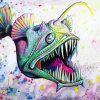 Colorful Anglerfish paint by numbers